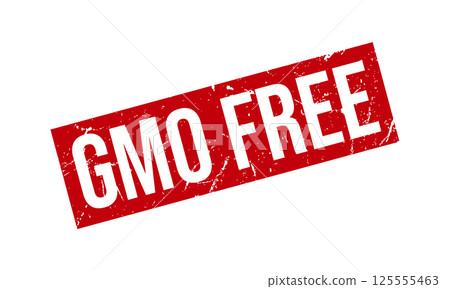 GMO Free Rubber Stamp Seal Vector 125555463