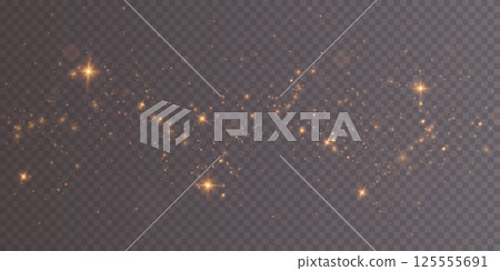 Shining and Glowing Sparkles Set on a Transparent Background Perfectly Crafted for Creative and Artistic Designs 125555691