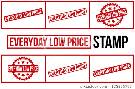 Everyday Low Price Rubber Stamp Set Vector Everyday Low Price Rubber Stamp Set Vector 125555792