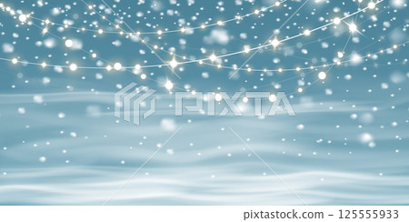 A beautiful Winter Wonderland featuring Sparkling Snow against a Soft Blue Background, creating a serene atmosphere A beautiful Winter Wonderland featuring Sparkling Snow against a Soft Blue Background, creating a serene atmosphere 125555933