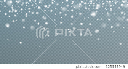 Experience the Beautiful Snowfall Effect, perfect for creating stunning Winter Backgrounds and unique Designs 125555949