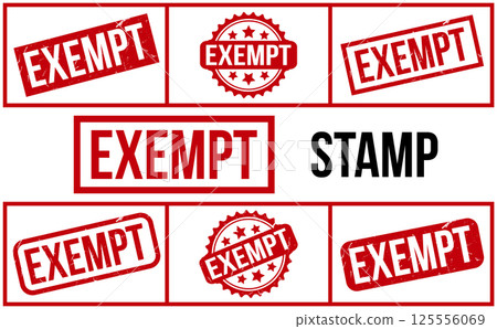 Exempt rubber grunge stamp set vector 125556069