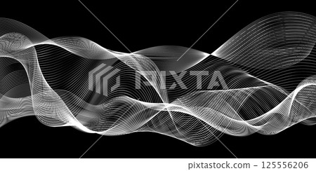 modern abstract wave lines on black background vector 125556206