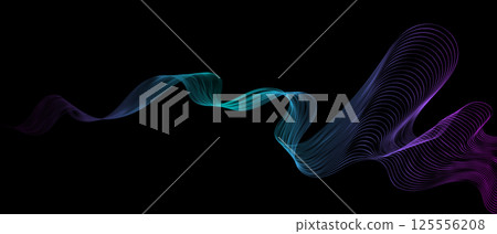 modern abstract wave lines on black background vector modern abstract wave lines on black background vector 125556208