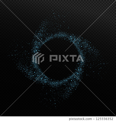A mesmerizing Glittering Blue Dust Pattern is created with a captivating Dark Theme to enhance its charm 125556352