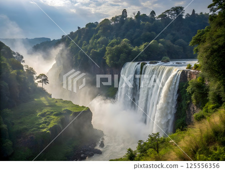 waterfall in the mountains 125556356