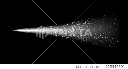 Experience the captivating Spray Effect with particles beautifully displayed against a dark, mysterious background 125556391