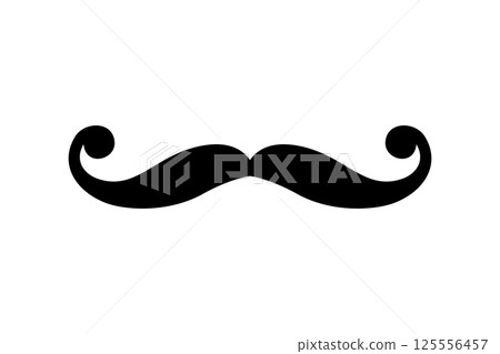 Men mustache black silhouette. Vector illustration 125556457