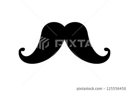 Men mustache black silhouette. Vector illustration 125556458