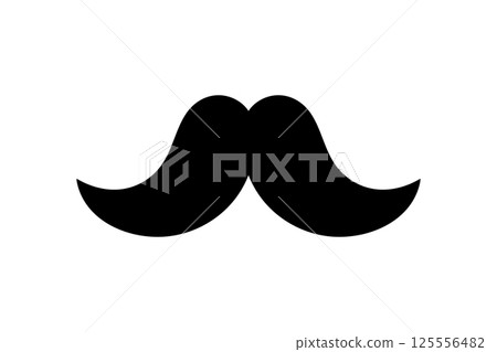 Men mustache black silhouette. Vector illustration Men mustache black silhouette. Vector illustration 125556482