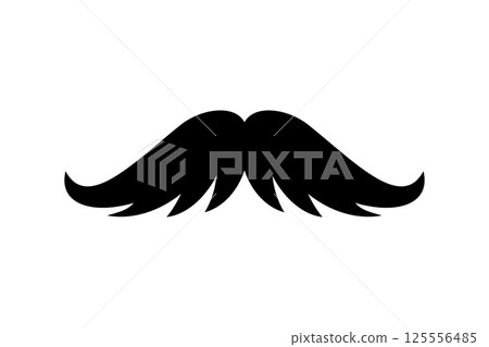 Men mustache black silhouette. Vector illustration Men mustache black silhouette. Vector illustration 125556485