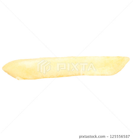 A pile of fried french fries isolated on white background 125556587