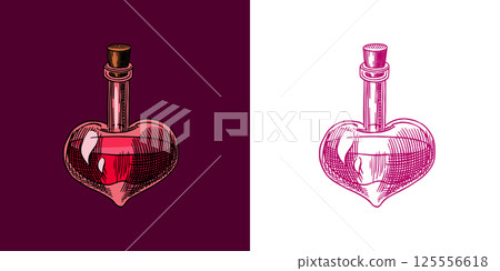 Love potion for young witches in school of magic. Halloween witchcraft and sorcery thing magician 125556618