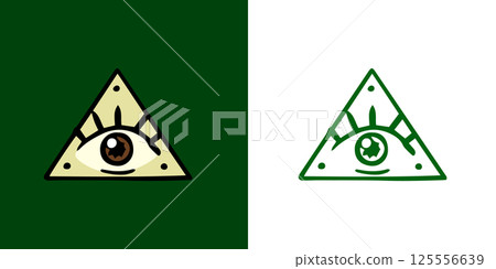Illuminati eye symbol. Halloween witchcraft and sorcery things magician and voodoo hand drawn Illuminati eye symbol. Halloween witchcraft and sorcery things magician and voodoo hand drawn 125556639