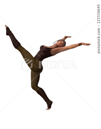 3D Dark skinned ballet dancer girl 3D Dark skinned ballet dancer girl 125556645