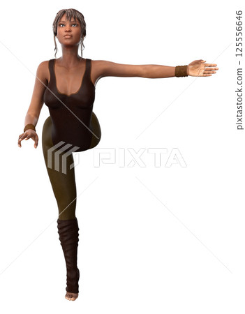3D Dark skinned ballet dancer girl 3D Dark skinned ballet dancer girl 125556646