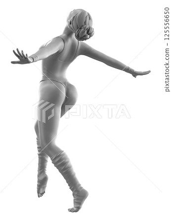 3D Female ballet dancer sculpture 125556650