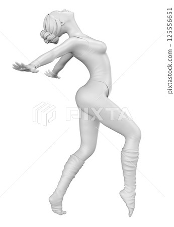 3D Female ballet dancer sculpture 125556651