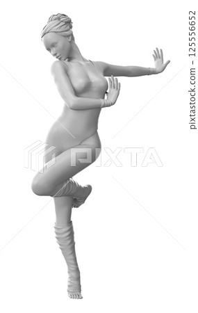 3D Female ballet dancer sculpture 125556652