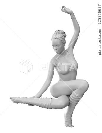 3D Female ballet dancer sculpture 125556657