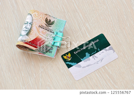 Indonesian KIS Healthy Indonesia card for medical insurance originally called Kartu indonesia sehat 125556767