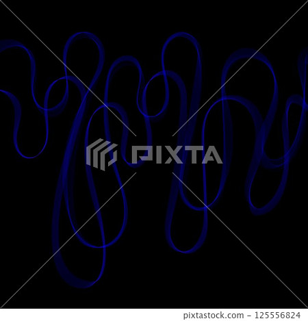 Blue background with elegant waves on a black background. Wallpaper design, advertising layout, banner, poster, presentation template. eps 10 125556824