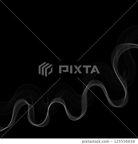 Smoky abstract wave on a black background. Vector design element. Eps 10 125556838