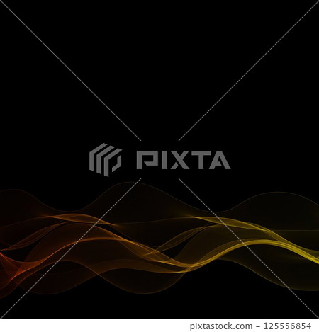 Color Smoky abstract wave on a black background. Vector design element. If Template for advertisement, banner, brochure, screen saver. Eps 10 125556854