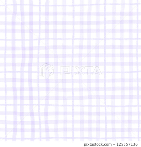 Purple Plaid Tartan Gingham Check Hand Drawn Background Pattern Overlay 125557136