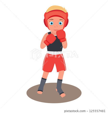 Flat Vector Illustration of Martial Arts Kids, Training Children Wearing Kimono. Item 2 125557481