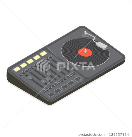 3D Isometric Flat Vector Illustration of Rap Music And Hip-hop Style, Graphic Elements Set. Item 1 125557524