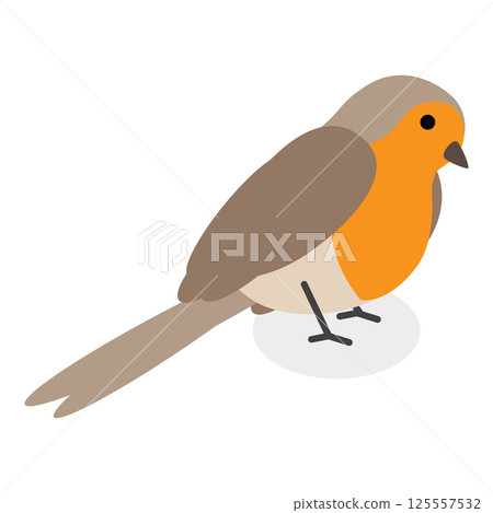 3D Isometric Flat Vector Set of City Birds, Sparrow, Tit, Pigeon, and Crow. Item 6 125557532