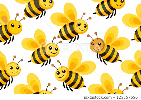 seamless pattern with bee and honey seamless pattern with bee and honey 125557650