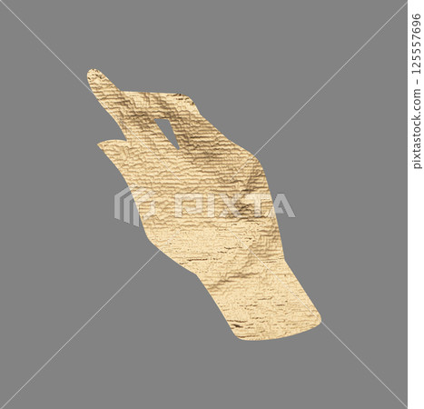 Index finger pointing, hand tapping on invisible screen. Gesture in golden metallic foil texture, Index finger pointing, hand tapping on invisible screen. Gesture in golden metallic foil texture, 125557696
