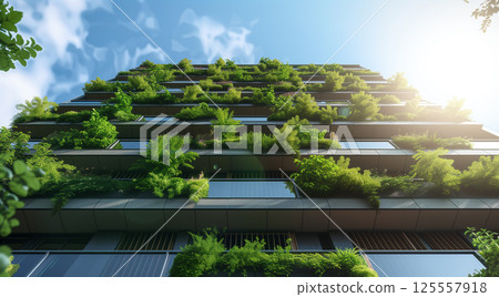 Sustainable urban living: interior green wall with eco-friendly plants 125557918