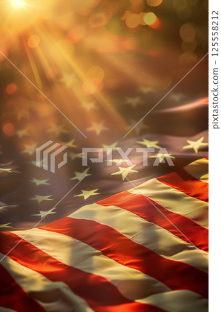 Blurred usa flag background with copy space for text placement Blurred usa flag background with copy space for text placement 125558212
