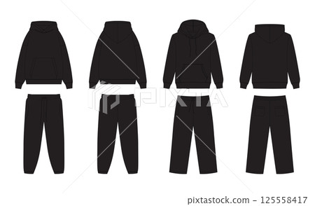 Set of black clothing mockups_03 125558417