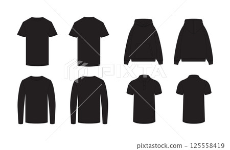 Set of black clothing mockups_19 125558419