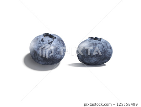 Blueberries mockup set, front side view, depth of field 125558499