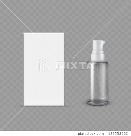 Blank Spray Bottle and Box Packaging Mockup - Vector Blank Spray Bottle and Box Packaging Mockup - Vector 125558962