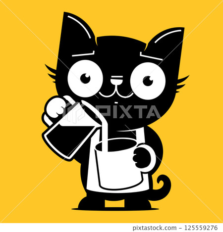 black cat on white background 125559276