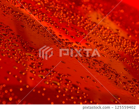 Red Drops On Shiny Surface With Selective Focus Similar To Red Blood Cells 125559402