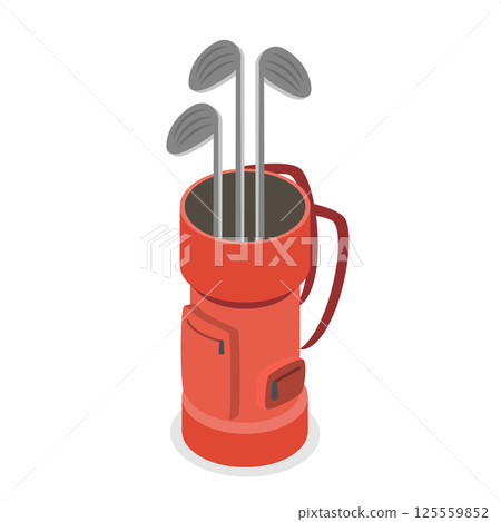 3D Isometric Flat Set of Golf Equipment. Item 2 3D Isometric Flat Set of Golf Equipment. Item 2 125559852