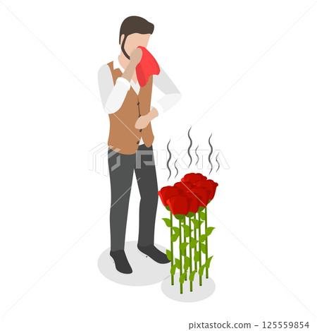 3D Isometric Flat Illustration of Allergic Reaction. Item 4 3D Isometric Flat Illustration of Allergic Reaction. Item 4 125559854