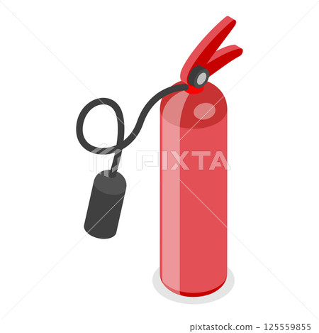 3D Isometric Flat Set of Fire Alarm Equipment. Item 1 3D Isometric Flat Set of Fire Alarm Equipment. Item 1 125559855