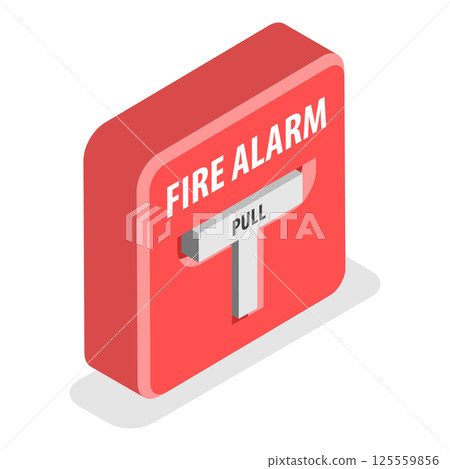 3D Isometric Flat Set of Fire Alarm Equipment. Item 5 3D Isometric Flat Set of Fire Alarm Equipment. Item 5 125559856