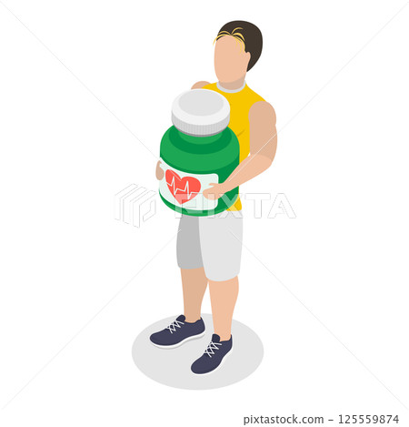 3D Isometric Flat Illustration of Fitness People. Item 3 3D Isometric Flat Illustration of Fitness People. Item 3 125559874