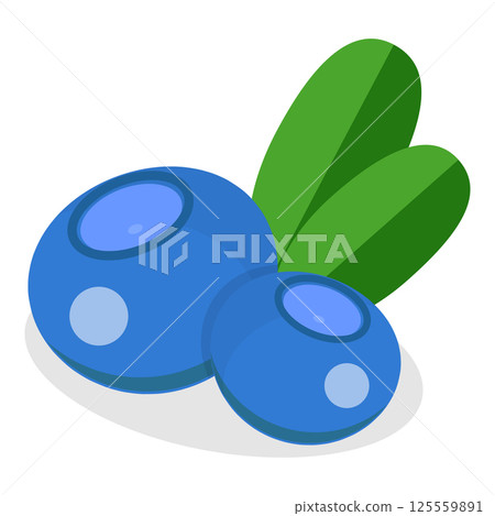 3D Isometric Flat  Set of Berries. Item 10 125559891