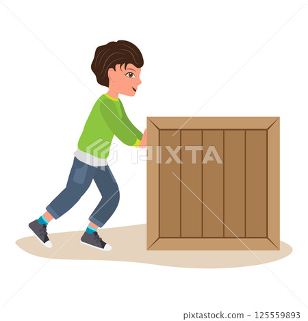 Flat  Illustration of Pushing And Pulling. Item 2 125559893