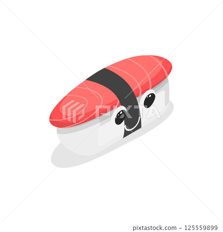 3D Isometric Flat Set of Various Sushi, Rolls and Nigiri Funny Characters. Item 7 3D Isometric Flat Set of Various Sushi, Rolls and Nigiri Funny Characters. Item 7 125559899